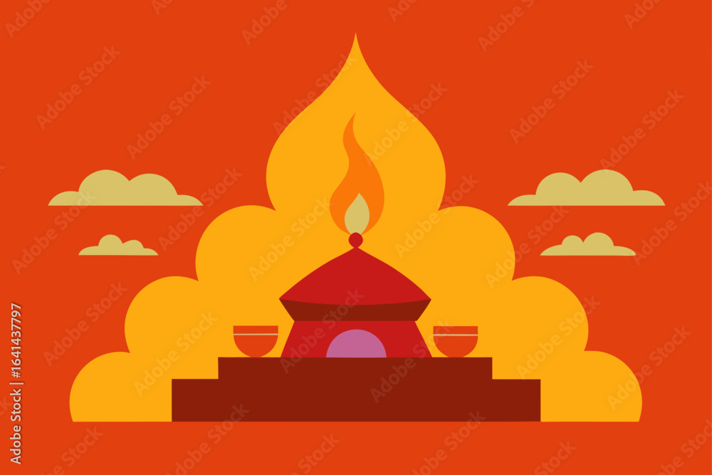 Fototapeta premium vector illustration of a temple