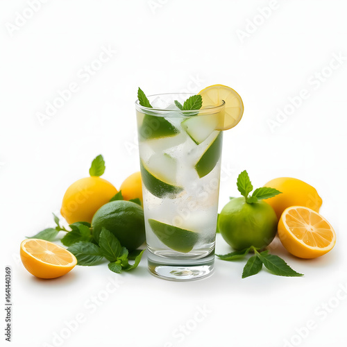 cocktail with lime and mint