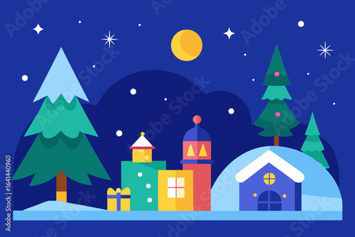 christmas night landscape