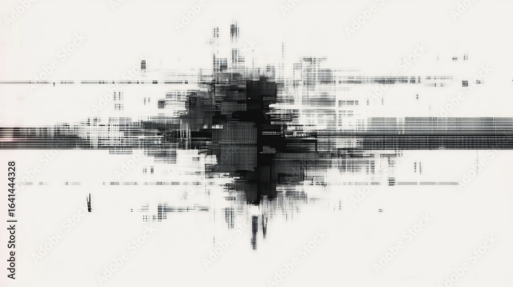 Fototapeta premium Abstract Digital Distortion with Glitched Pixelated Screen Texture for Future Technology Innovations