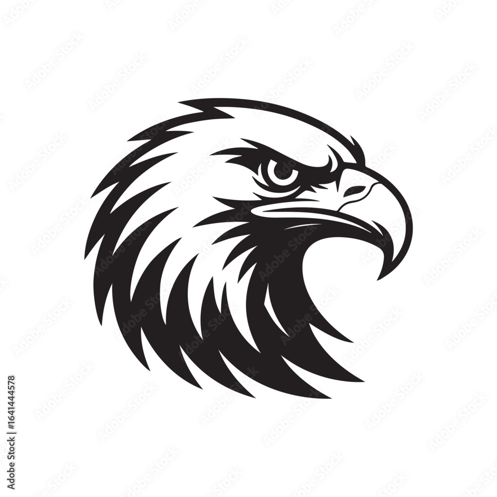 Obraz premium Fierce eagle head silhouette with intense gaze