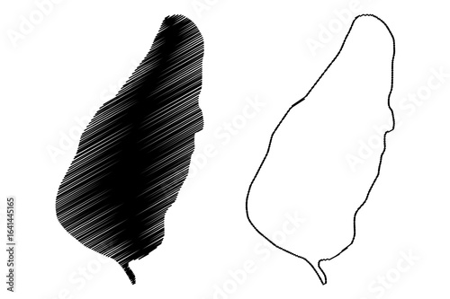 Holm of Huip island (United Kingdom of Great Britain and Northern Ireland, Scotland, Orkney) map vector illustration, scribble sketch Isle of Holm of Huip map