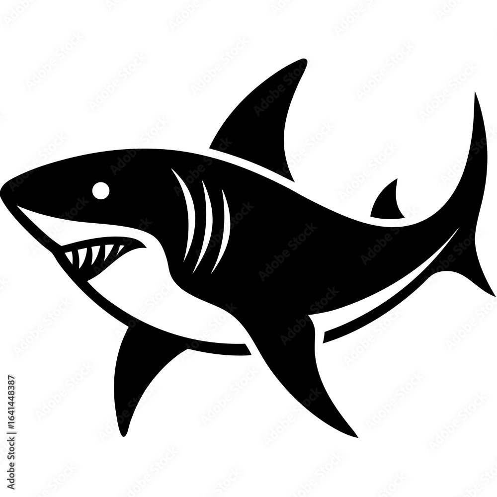 Fototapeta premium shark cartoon isolated on white