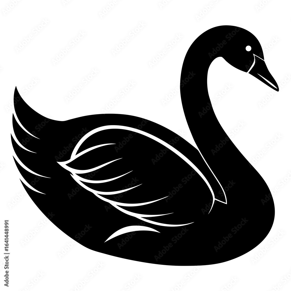 Obraz premium black swan vector illustration