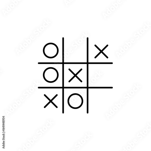 Hand drawn tic tac toe game. Vector illustration