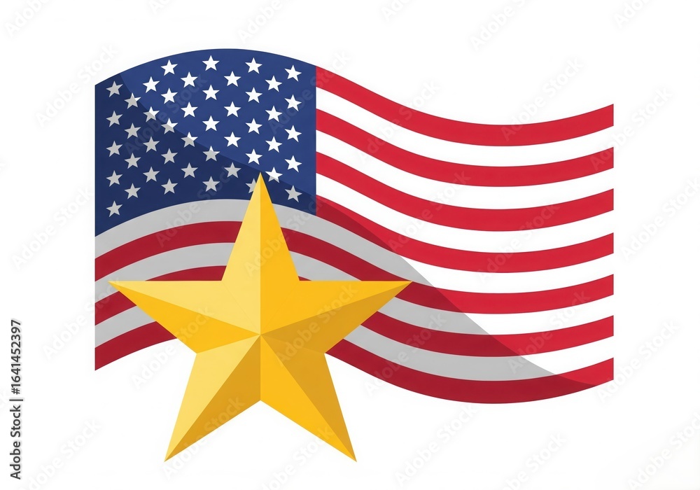 Naklejka premium Happy Veterans Day concept background. Illustration of Happy Veterans Day vector concept background for web design. USA flag, US flag, white background. High quality photo