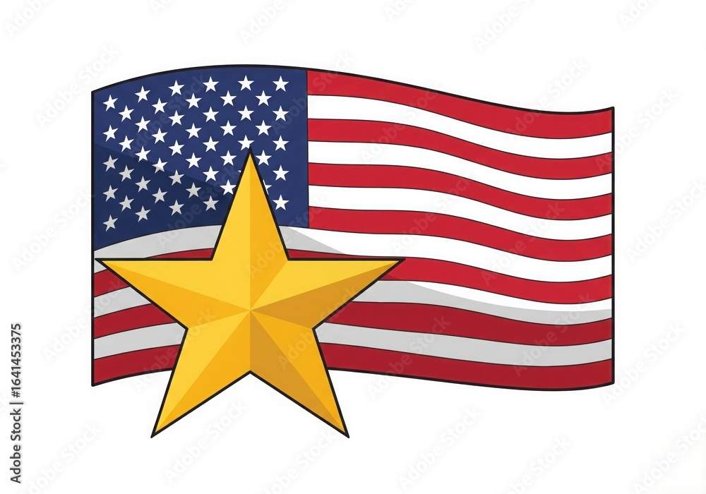 Obraz premium Happy Veterans Day concept background. Illustration of Happy Veterans Day vector concept background for web design. USA flag, US flag, white background. High quality photo