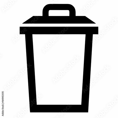 Black Line Compost Bin with Lid Vector