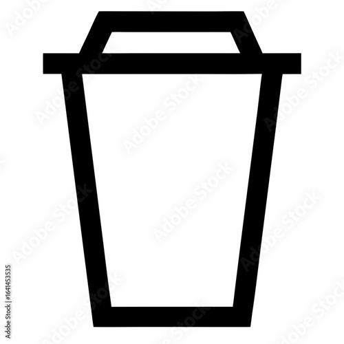Black Line Compost Bin with Lid Vector