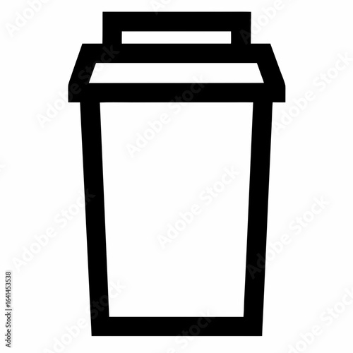 Black Line Compost Bin with Lid Vector