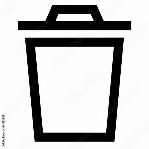 Black Line Compost Bin with Lid Vector