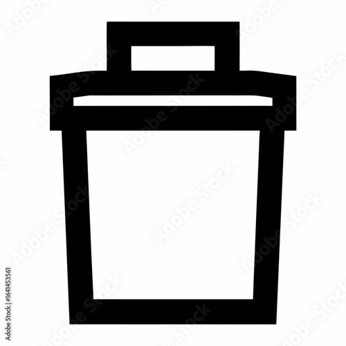 Black Line Compost Bin with Lid Vector