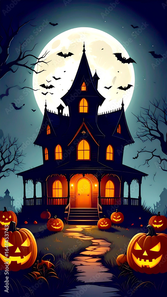 Fototapeta premium Gruselige Villa, Halloween 