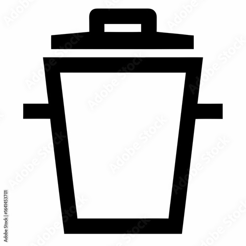 Black Line Compost Bin with Lid Vector