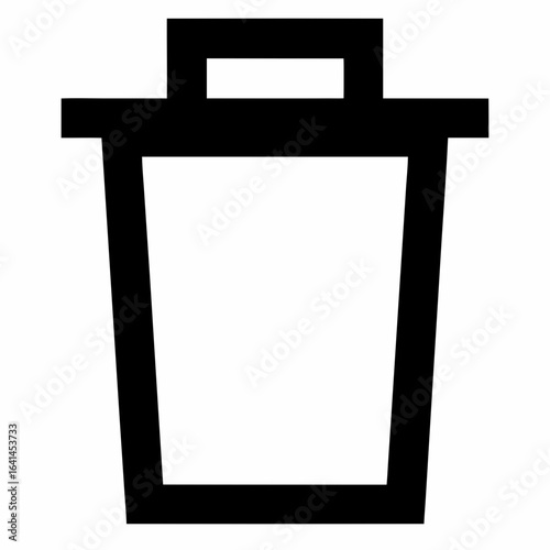 Black Line Compost Bin with Lid Vector