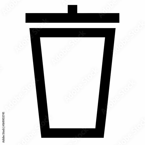 Black Line Compost Bin with Lid Vector