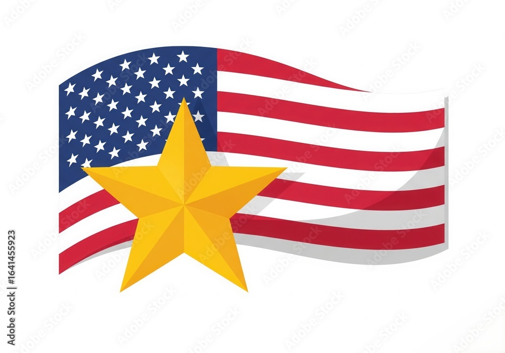 Fototapeta premium Happy Veterans Day concept background. Illustration of Happy Veterans Day vector concept background for web design. USA flag, US flag, white background. High quality photo