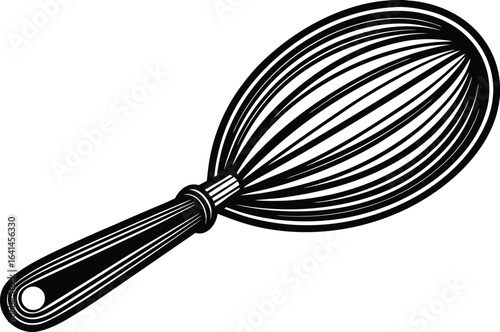 Illustration of a whisk, a kitchen utensil used for mixing ingredients, isolated on white background