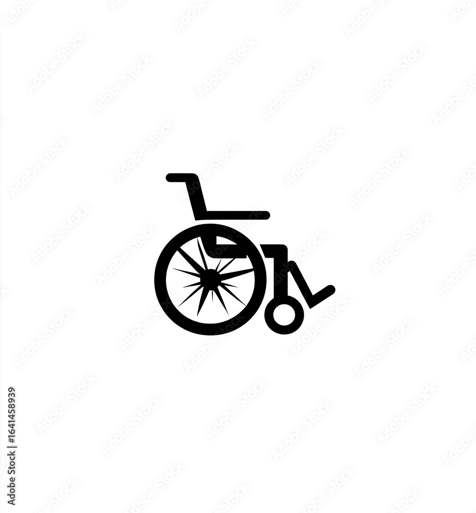 Fototapeta premium Simple black silhouette of a wheelchair
