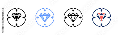 Core Integrity icon set multiple style collection