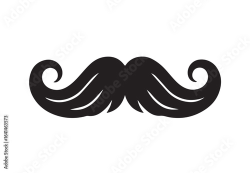 Classic black moustache silhouette design