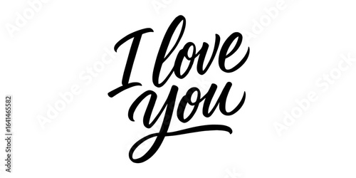 Elegant handwritten i love you calligraphy design in black