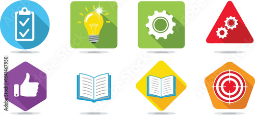 Flat design icons for business and productivity