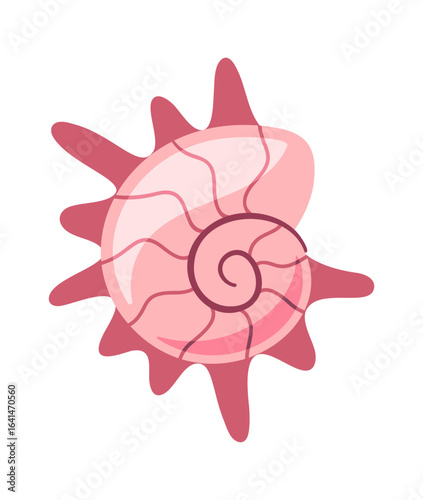 Prickly spiral sea shell element