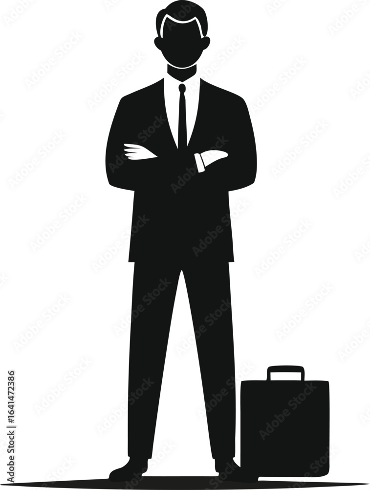 Silhouettes of business professionals in suits, carrying briefcases Silhouettes of business professionals in suits, carrying briefcases