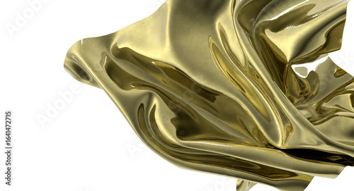Shiny golden fabric drapes ...