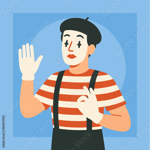 Illustration mime vector minimalism Vector illustration minimalism