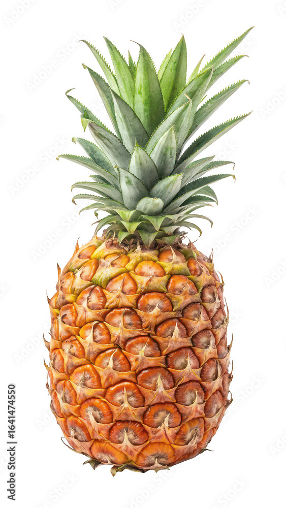Fototapeta premium Ripe pineapple isolated on transparent background