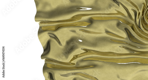 Shiny golden fabric draped ...