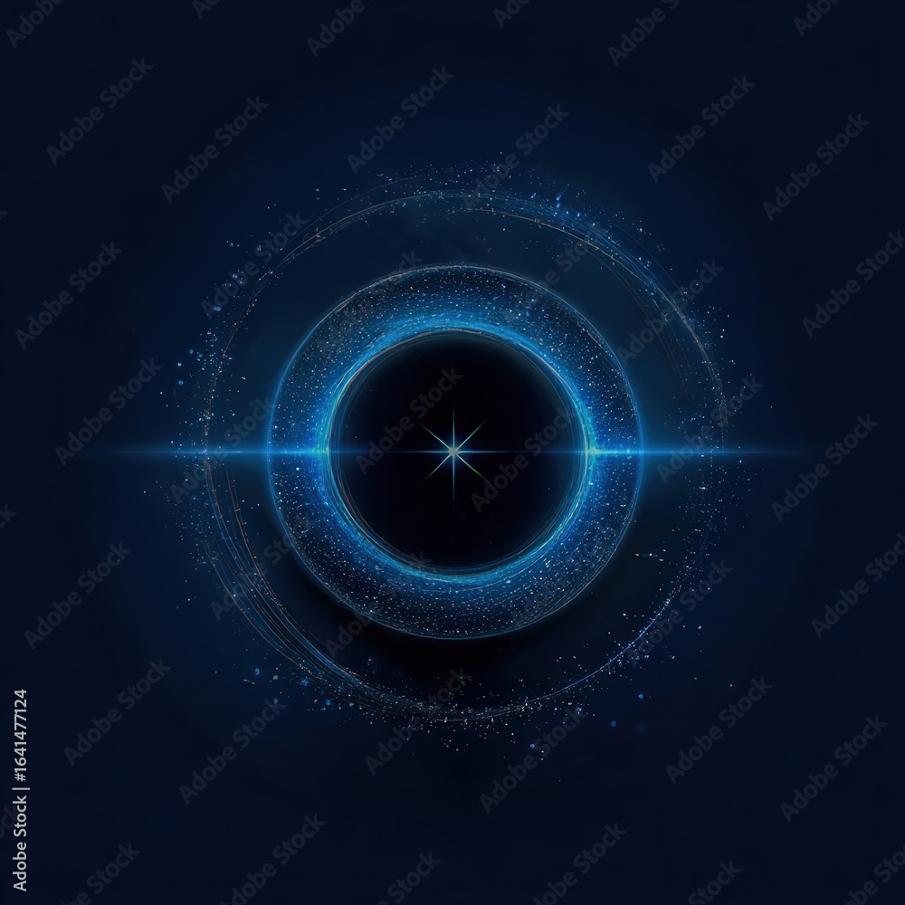 Fototapeta premium galactic ring with star center cosmic abstract logo