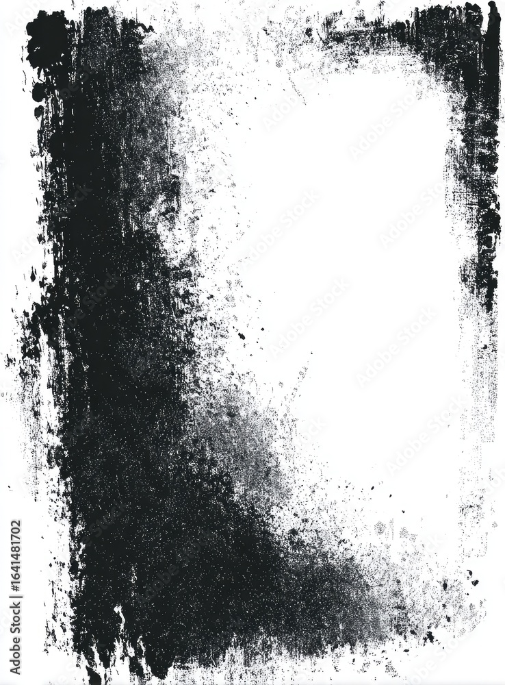 Fototapeta premium Abstract black and white frame with textured edge