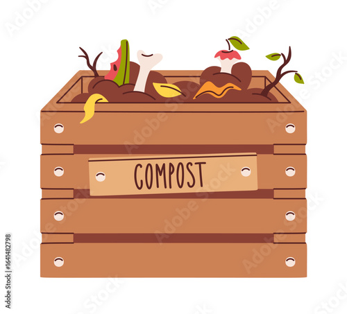 Farming gardening compost wooden crate