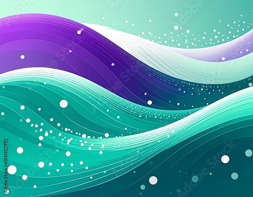 Abstract teal and purple flowing waves, a vibrant, dynamic background design
