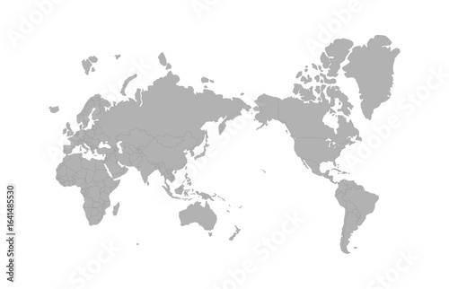 Europe America World map illustration vector. Grey color