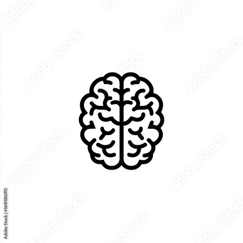Simple black line drawing of a human brain