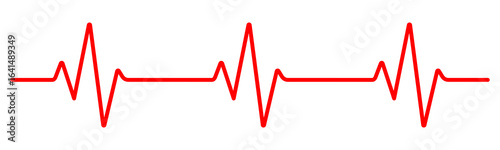 Heart rate pulse graph. Heartbeat line symbol. ECG, EKG test report. Vector line illustration