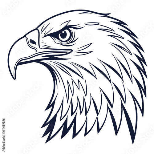 Close-up portrait of a majestic bald eagle with a sharp beak and intense eye, showcasing the predator's head and white feathers