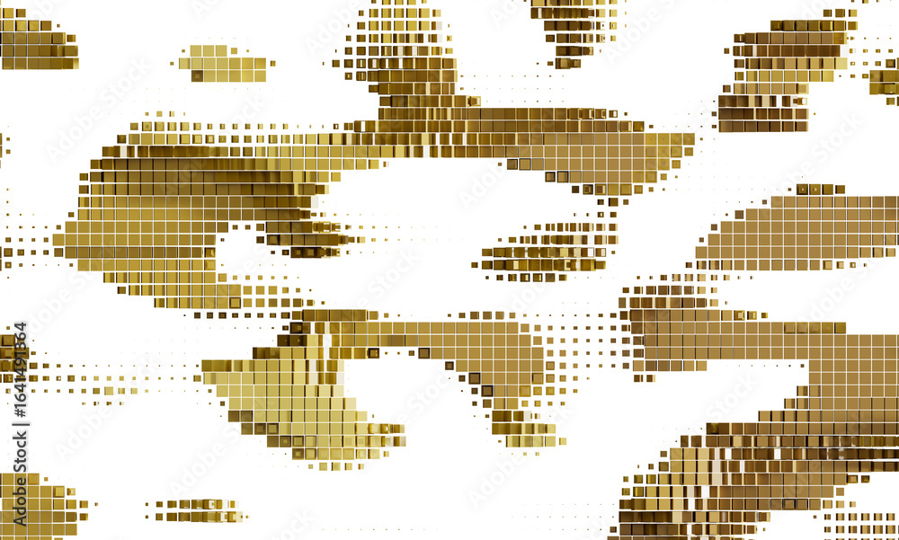Fototapeta premium Gold mosaic pattern, digital art, abstract background. Perfect for modern design projects.