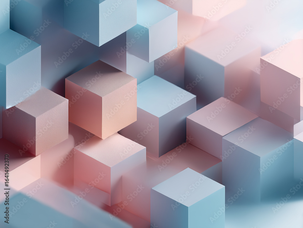 Fototapeta premium 3D Honeycomb Structure in Pastel Tones with Geometric Abs 