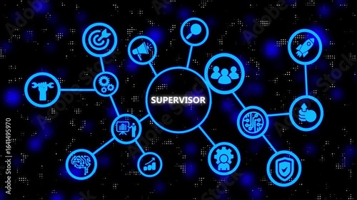 Wallpaper Mural Professional IT Engineers. Supervisor manager. Abstract technology lighting dot background . 3d video ...  Torontodigital.ca