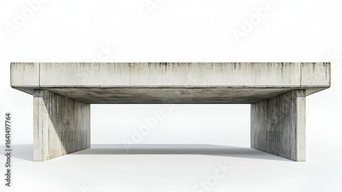 concrete overpass road section with shadow and texture isolated on white background