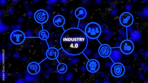 Wallpaper Mural Industry 4.0 Cloud computing, physical systems, IOT, cognitive computing industry. Torontodigital.ca