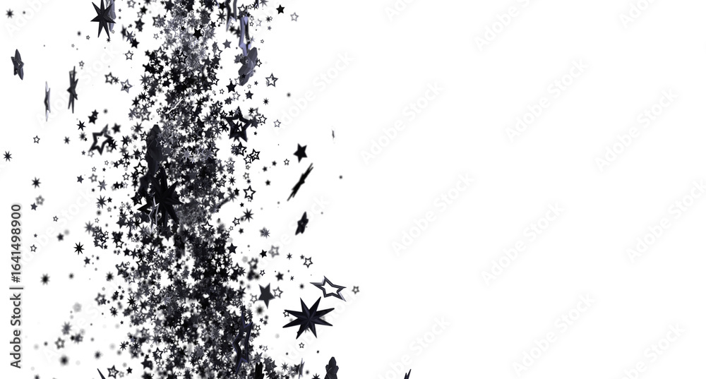 Obraz premium Abstract image of black stars falling on a white background. Perfect for celebration, party, or festive designs.