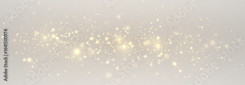 Sparkle particle Christmas light effect with star glow and gold shine. Glittering luxury background with bright festive accents.