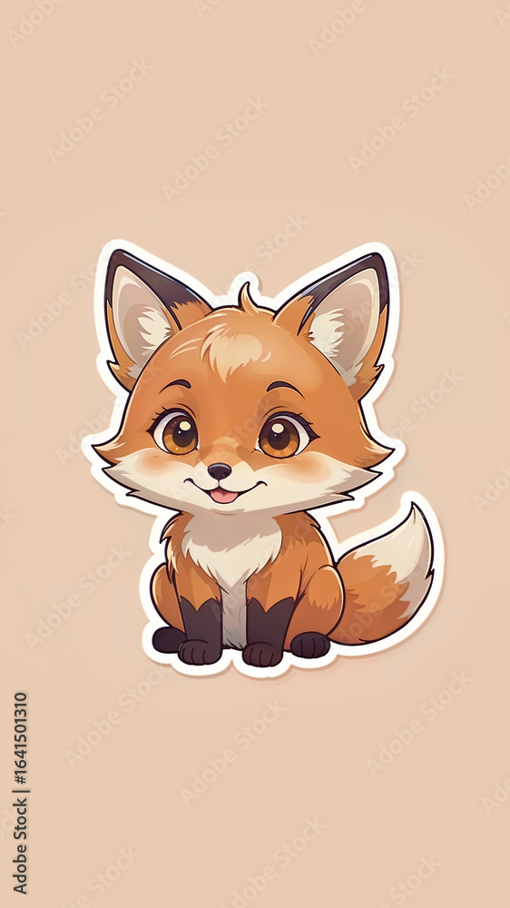 Obraz premium Cute Smiling Fox Illustration