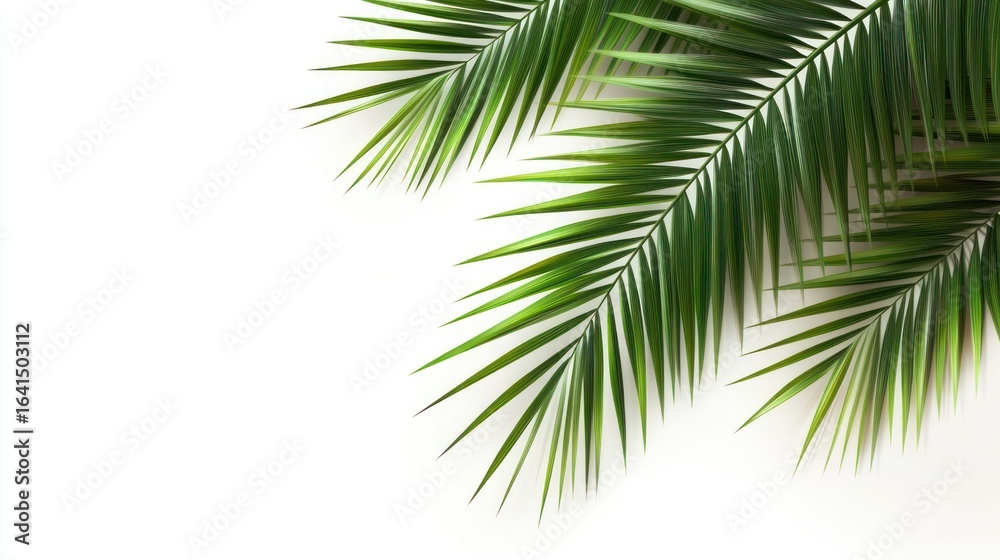 Palm leaves frame green leaf background. Palm leaves frame green leaf background.